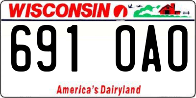 WI license plate 691OAO