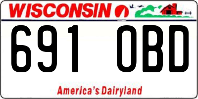 WI license plate 691OBD