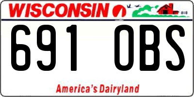 WI license plate 691OBS