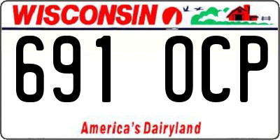 WI license plate 691OCP