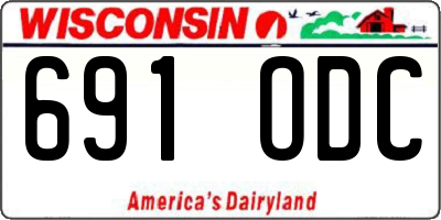 WI license plate 691ODC