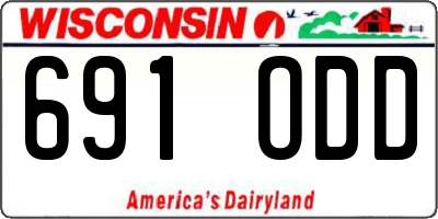 WI license plate 691ODD