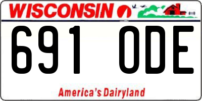 WI license plate 691ODE