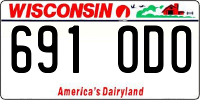 WI license plate 691ODO