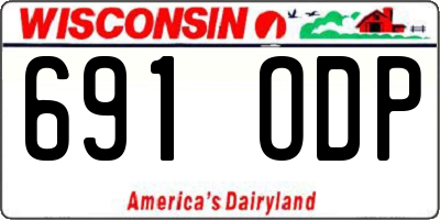WI license plate 691ODP