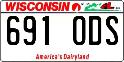 WI license plate 691ODS