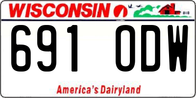WI license plate 691ODW