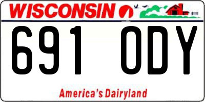 WI license plate 691ODY