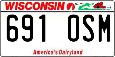 WI license plate 691OSM