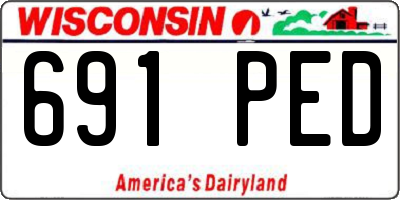 WI license plate 691PED
