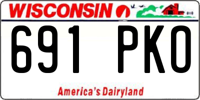 WI license plate 691PKO