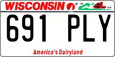 WI license plate 691PLY