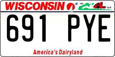 WI license plate 691PYE