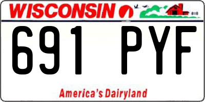 WI license plate 691PYF
