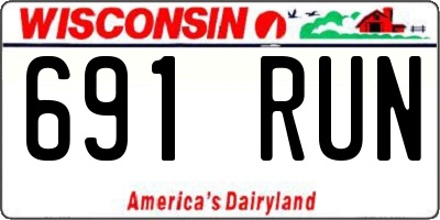 WI license plate 691RUN