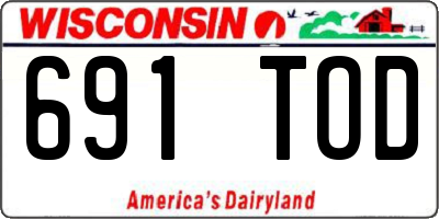 WI license plate 691TOD