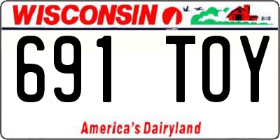 WI license plate 691TOY