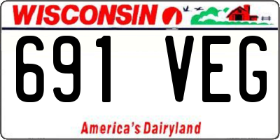 WI license plate 691VEG