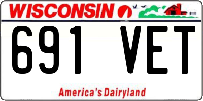 WI license plate 691VET
