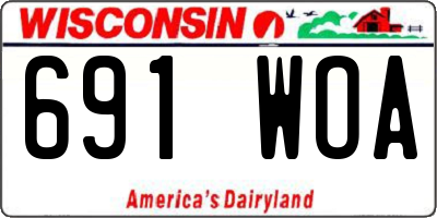 WI license plate 691WOA