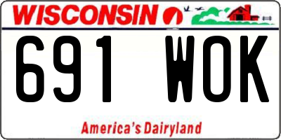 WI license plate 691WOK