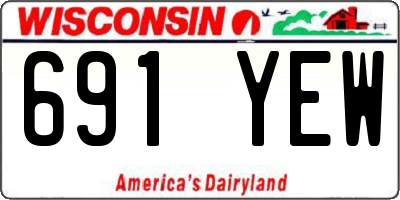 WI license plate 691YEW