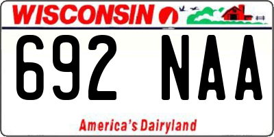 WI license plate 692NAA