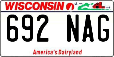 WI license plate 692NAG