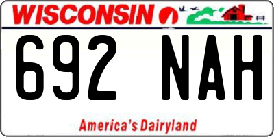 WI license plate 692NAH