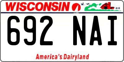 WI license plate 692NAI