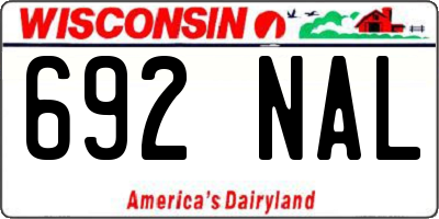 WI license plate 692NAL