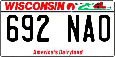 WI license plate 692NAO