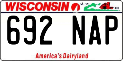 WI license plate 692NAP
