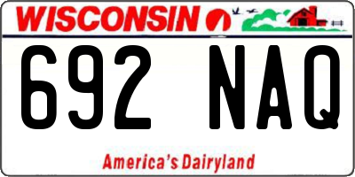 WI license plate 692NAQ