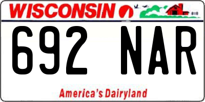 WI license plate 692NAR