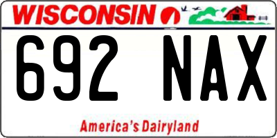 WI license plate 692NAX
