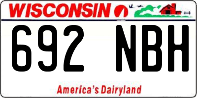 WI license plate 692NBH