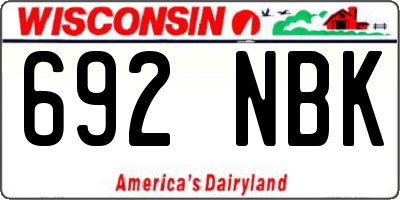 WI license plate 692NBK
