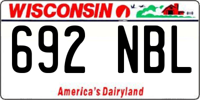 WI license plate 692NBL