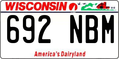 WI license plate 692NBM