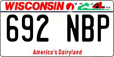WI license plate 692NBP