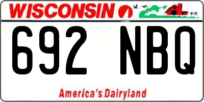WI license plate 692NBQ