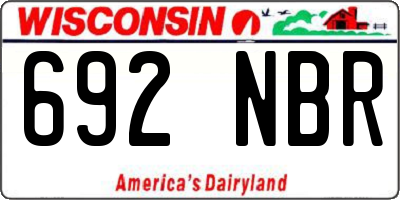 WI license plate 692NBR
