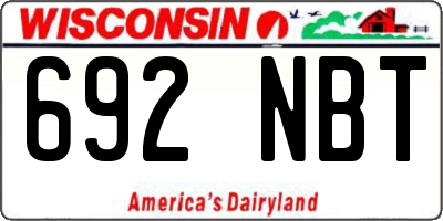 WI license plate 692NBT