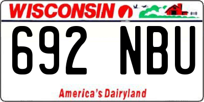 WI license plate 692NBU