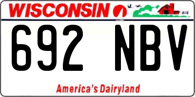 WI license plate 692NBV