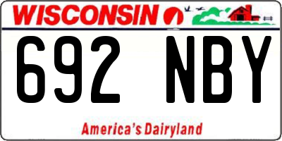 WI license plate 692NBY