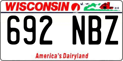 WI license plate 692NBZ