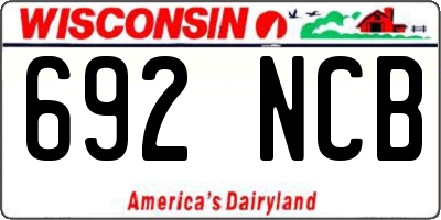 WI license plate 692NCB