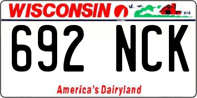 WI license plate 692NCK